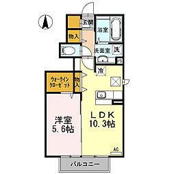 エミネント千早 1LDKの間取図画像
