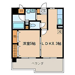 カマラード吉塚 1LDKの間取図画像