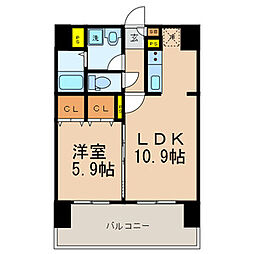 フェリススクエア 1LDKの間取図画像