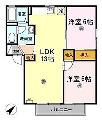 シュトラーレンA 2LDKの間取図画像