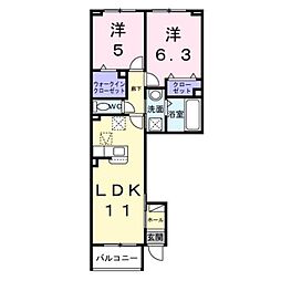 サクラガーデン 2LDKの間取図画像