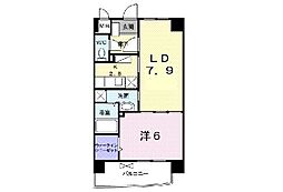 スカイウィング 1LDKの間取図画像