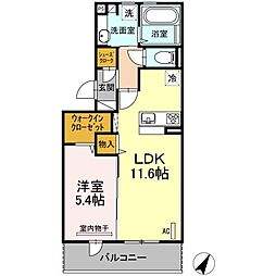 カレント2 1LDKの間取図画像