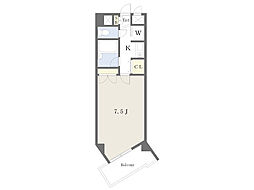 ライオンズマンションキャンパスシティ香椎 1Kの間取図画像