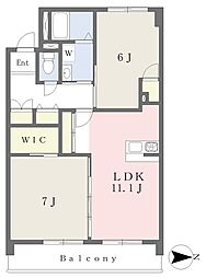第一田代ハイツ 2LDKの間取図画像