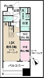 パークアクシス福岡県庁前 1LDKの間取図画像