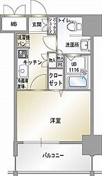 エンクレスト香椎 1Kの間取図画像
