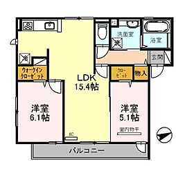 コートアゼリア 2LDKの間取図画像