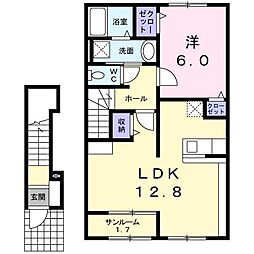ソレアードコスタ 1LDKの間取図画像