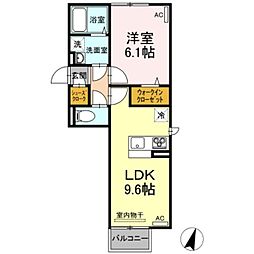セラヴィ 1LDKの間取図画像