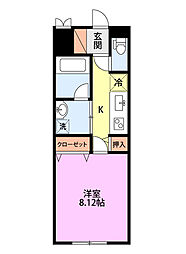 ファーストクラス柳原 1Kの間取図画像