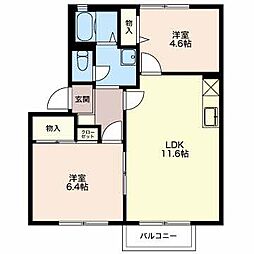 プライムステージB 2LDKの間取図画像