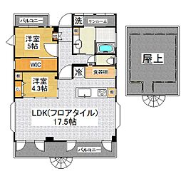 京王線 下高井戸駅 徒歩5分の賃貸マンション 3階2LDKの間取り