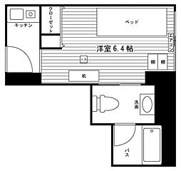 学生会館 ベルヴュコート仙台[食事付き] 3階ワンルームの間取り