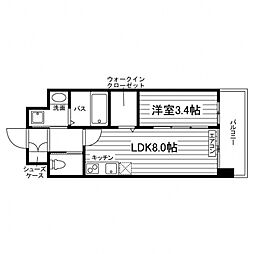 ボーヌング長町 3階1LDKの間取り