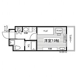 学生会館 リバーテラス仙台支倉[食事付き] 11階1Kの間取り