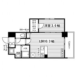 ミルディエス五十人町 1LDKの間取図画像