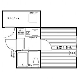 ハイネス大手町A棟 1Kの間取図画像