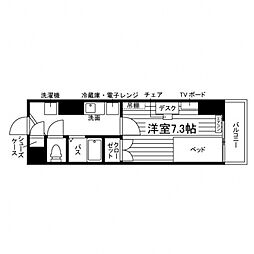 UnisCourt仙台東口2 ワンルームの間取図画像