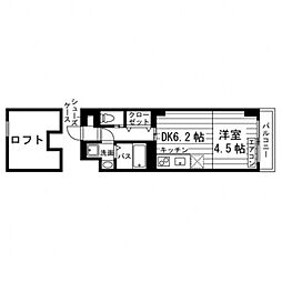 UniE'terna仙台角五郎 1DKの間取図画像