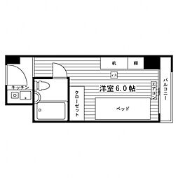 ベルヴュコート仙台 ワンルームの間取図画像
