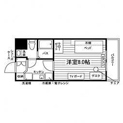 ウニール高松 1Kの間取図画像