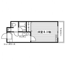 サンライズ上田 1Kの間取図画像