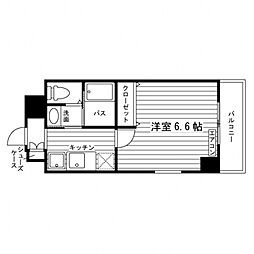 ウィルキューブ栗平 1Kの間取図画像