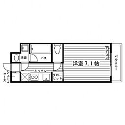 ライク富士見台 2階1Kの間取り