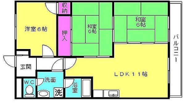 エクセレント中島 203｜兵庫県高砂市中島1丁目(賃貸マンション3LDK・3階・57.00㎡)の写真 その2