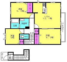 シャーメゾン藤原 201 ｜ 兵庫県加古川市野口町坂元北2丁目43（賃貸アパート3LDK・2階・69.50㎡） その2