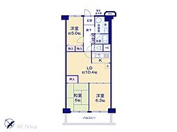 鳩ケ谷スカイハイツ 3LDKの間取図画像