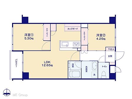 2LDK 間取り