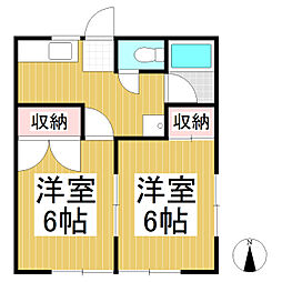 Bonheur3 1階2Kの間取り