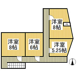 バック信濃屋ビル 3階ワンルームの間取り