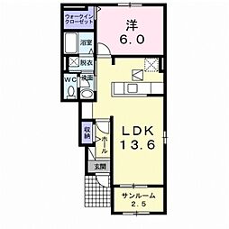 ラフィネ 1階1LDKの間取り