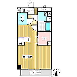 ジオグランドドエル ワンルームの間取図画像