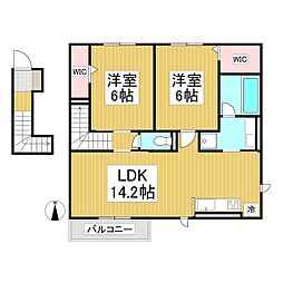 サンコーポラス御所 2LDKの間取図画像