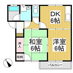 ハイツアクイール 2DKの間取図画像