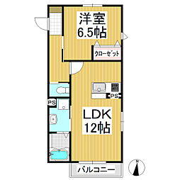 ビラ芳南台B 1LDKの間取図画像
