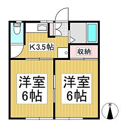 Kマンション 2Kの間取図画像