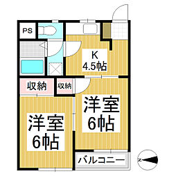ベルメゾンA・S・T 2Kの間取図画像