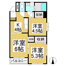 AONE山崎 3Kの間取図画像