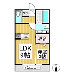 ルピナ上田駅前温泉口 1LDKの間取図画像