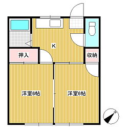 コーポ和光 2Kの間取図画像