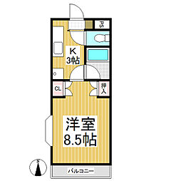 泰斗マンション 1Kの間取図画像
