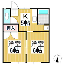 ピアコート21 2Kの間取図画像