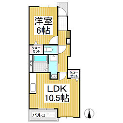 リアライズA 1LDKの間取図画像
