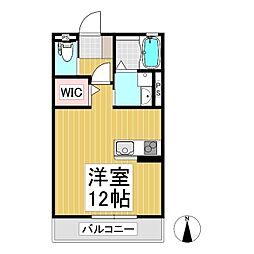 miel ワンルームの間取図画像