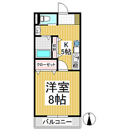 プレスティージュIV号館 1Kの間取図画像